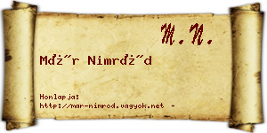 Már Nimród névjegykártya